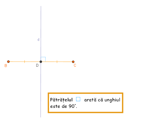 Mediatoarea este perpendiculara dusă prin mijlocul segmentului