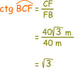 Cotangenta unghiului BCF