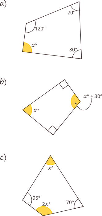 Calculați măsurile unghiurilor patrulaterelor convexe.