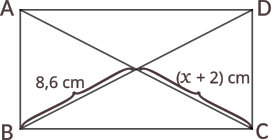 Calculați valoarea lui x pentru fiecare dintre dreptunghiurile de mai jos, folosind informațiile date pentru fiecare figură geometrică.