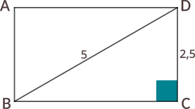 Calculați unghiurile, laturile și diagonalele dreptunghiului de mai jos, știind lățimea și diagonala.