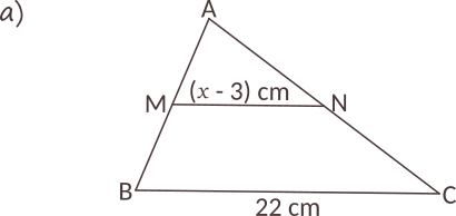 Completați casetele astfel încât să obțineți afirmații adevărate. Aplicați proprietățile liniei mijlocii într-un triunghi.