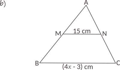 Completați casetele astfel încât să obțineți afirmații adevărate. Aplicați proprietățile liniei mijlocii într-un triunghi.
