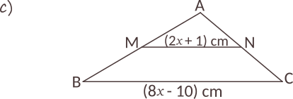 Completați casetele astfel încât să obțineți afirmații adevărate. Aplicați proprietățile liniei mijlocii într-un triunghi.