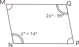 Calculați măsurile unghiurilor pentru fiecare dintre paralelogramele de mai jos, folosind informațiile date pentru fiecare figură geometrică.