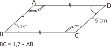 Calculați lungimile laturilor și măsurile unghiurilor pentru fiecare dintre paralelogramele de mai jos, folosind informațiile date pentru fiecare figură geometrică.