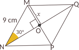 Calculați valoarea lui x pentru fiecare dintre romburile de mai jos, folosind informațiile date pentru fiecare figură geometrică.